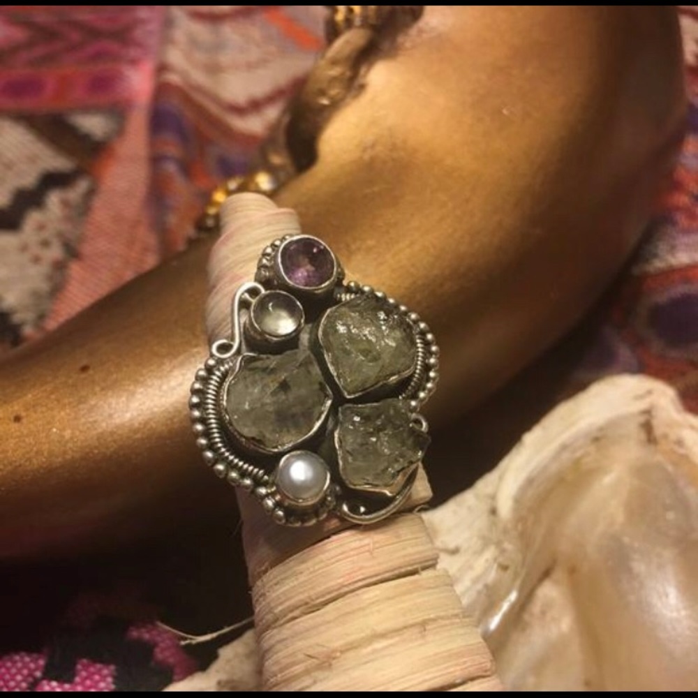 🔮Chrysoberyl Moonstone Amethyst Pearl Silver 🙌🏾